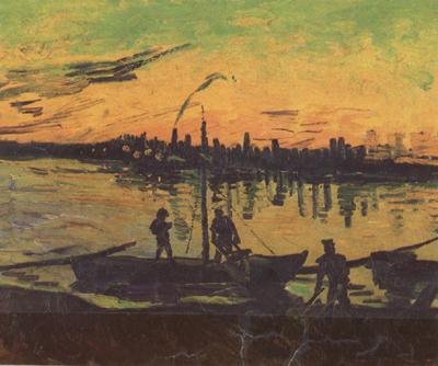 Vincent Van Gogh Coal Barges (nn04) oil painting image